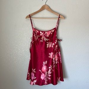Red Floral Slip